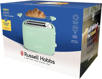 Russell Hobbs Toaster [für 2 Scheiben] Eden (6 Bräunungsstufen, Hebefunktion, Auftau-, Aufwärm- & St