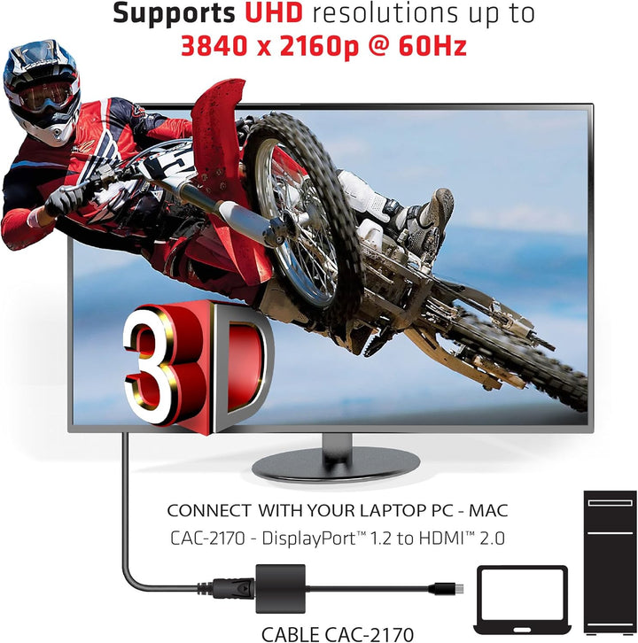 Club 3D CAC-2170 Mini Displayport 1.2 auf HDMI 2.0 UHD Aktiver Schwarz, CAC-2170