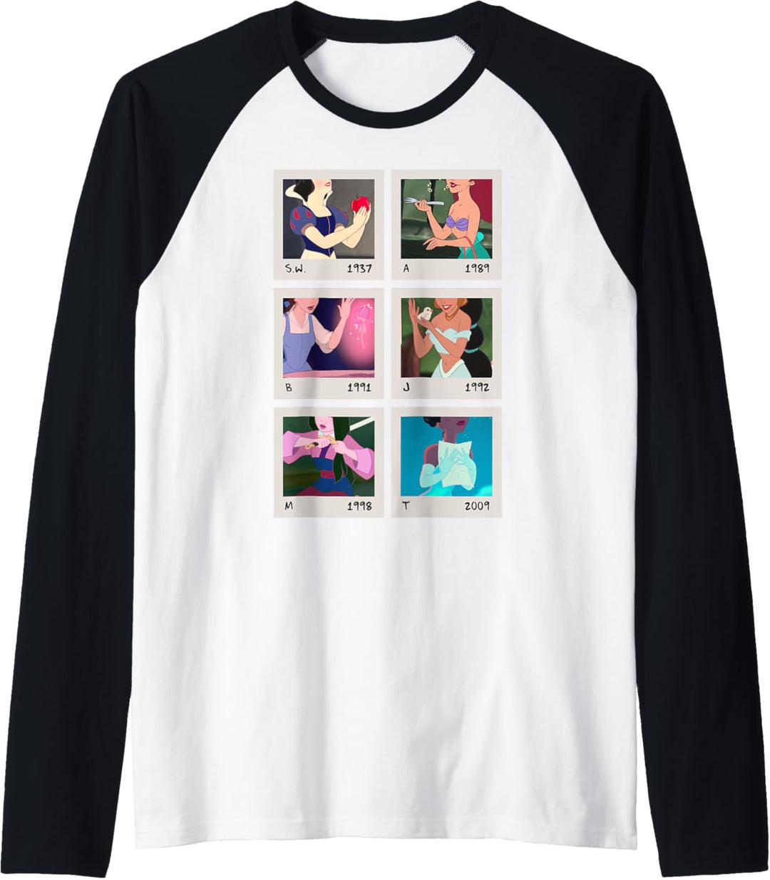 Disney Princess Retro Photographs Through The Years C1 Raglan