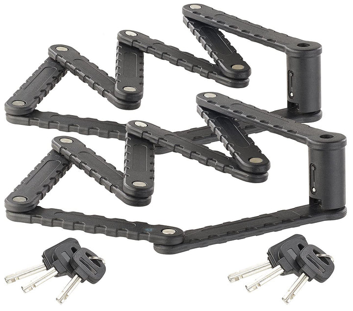 AGT Faltbügelschloss: 2er Pack Fahrrad- &amp; Motorrad-Faltschloss, 3,5-mm-Stahl, 97 cm (Fahrradfaltschl