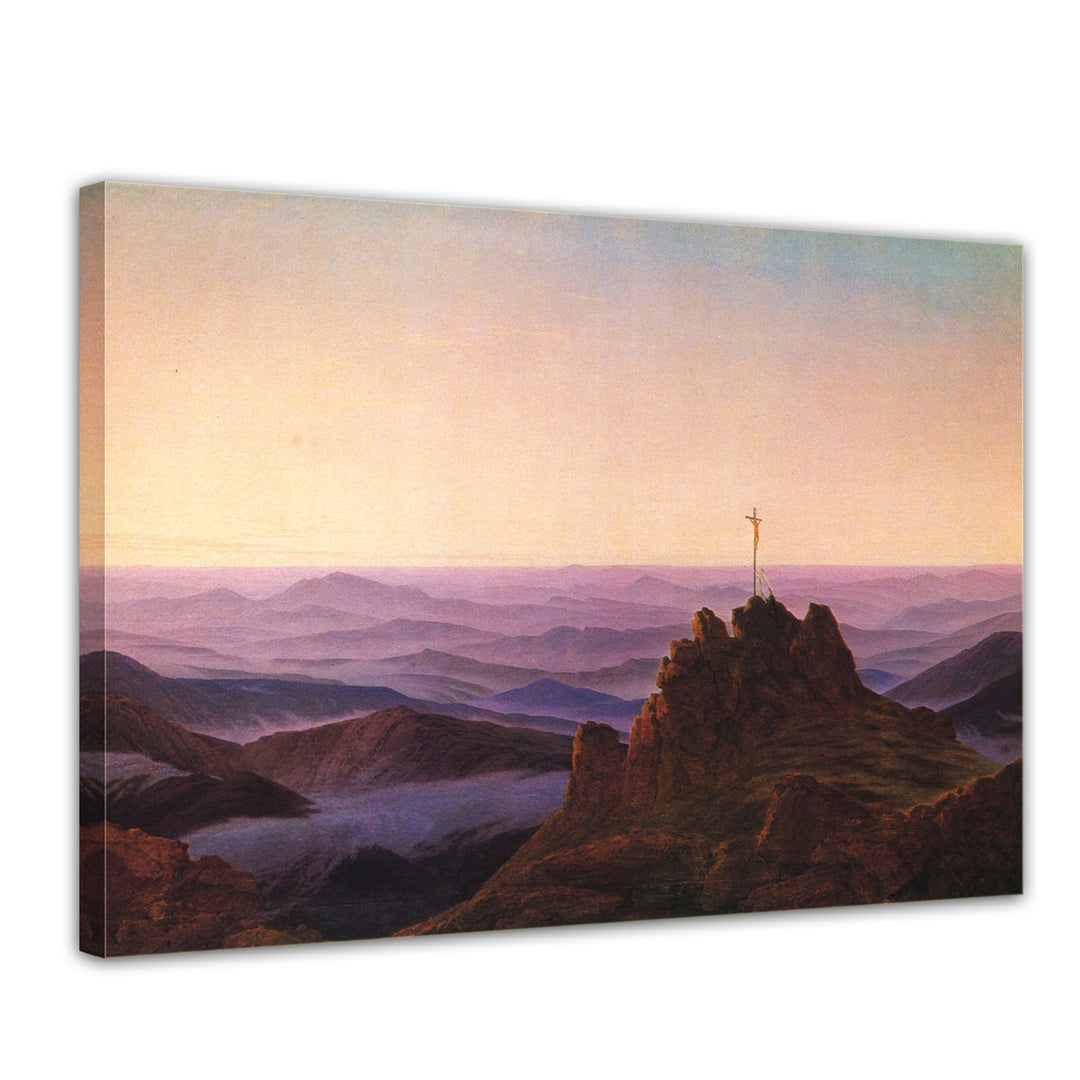 Bilderdepot24 Bild auf Leinwand | Caspar David Friedrich Morgen im Riesengebirge in 70x50 cm als Wan
