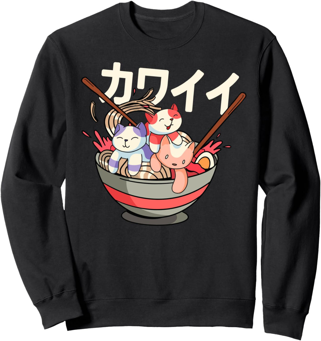 Japanische Katzen Anime Japan Ramen Kawaii Sweatshirt