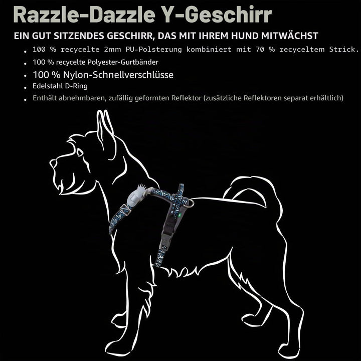 Hurtta Razzle-Dazzle Y-Geschirr für Hunde, Gepolstert, 100% recyceltes Polyester, Grün 65-80 cm hedg