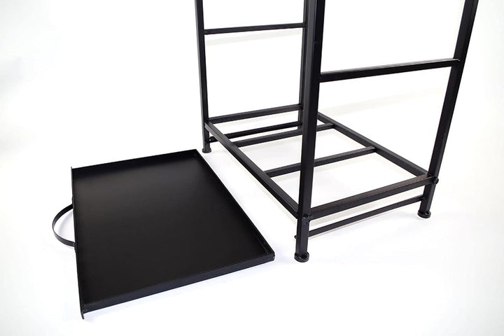 Kobolo Modernes Kaminholzregal aus Metall 80 cm hoch schwarz lackiert 50 x 32 x 80 cm, 50 x 32 x 80