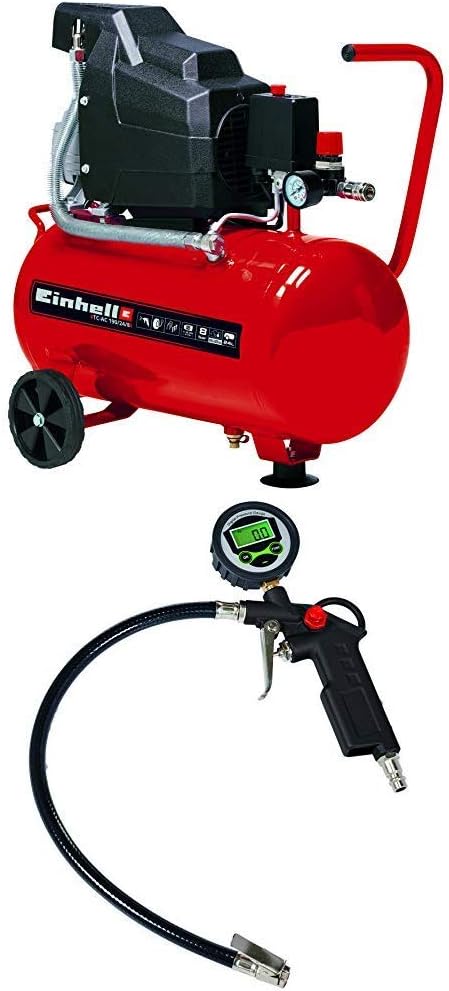 Einhell Kompressor TC-AC 190/24/8 max. 8 bar, 24 l-Tank, Ölschmierung + Reifenfüller digital passend