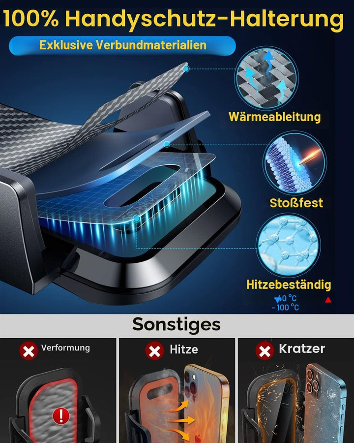 VANMASS Handyhalterung Auto Handyhalter fürs Auto 3 in 1 Kfz Handyhalterung Lüftung & Saugnapf Halte