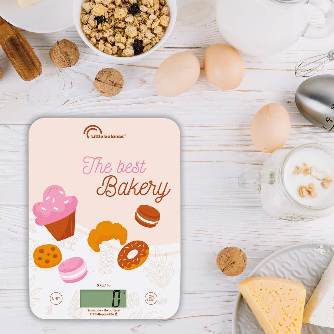 LITTLE BALANCE Bakery 8717 Slim Bakery USB-R Küchenwaage ohne Batterie, wiederaufladbar, USB, repari