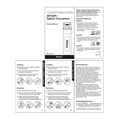 10Gtek 4-Stück 1.25/2.5/5/10GBase-T SFP+ RJ-45 CAT.6a Kupfer Transceiver 30-meter, Auto-Negotiation