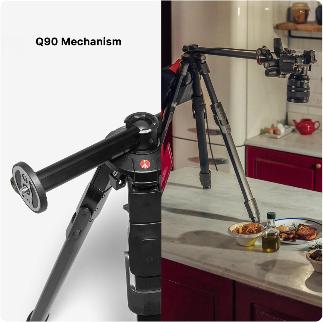 Manfrotto ONE Photo, Aluminium-Stativ,12 kg Tragkraft, 90° Horizontalsäule, XTEND-Beine für schnelle