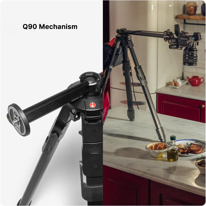 Manfrotto ONE Photo, Aluminium-Stativ,12 kg Tragkraft, 90° Horizontalsäule, XTEND-Beine für schnelle