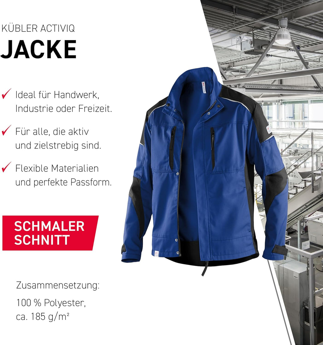 KÜBLER Workwear KÜBLER ACTIVIQ Arbeitsjacke Kornblumenblau/schwarz Kornblumenblau/schwarz 4XL, Kornb