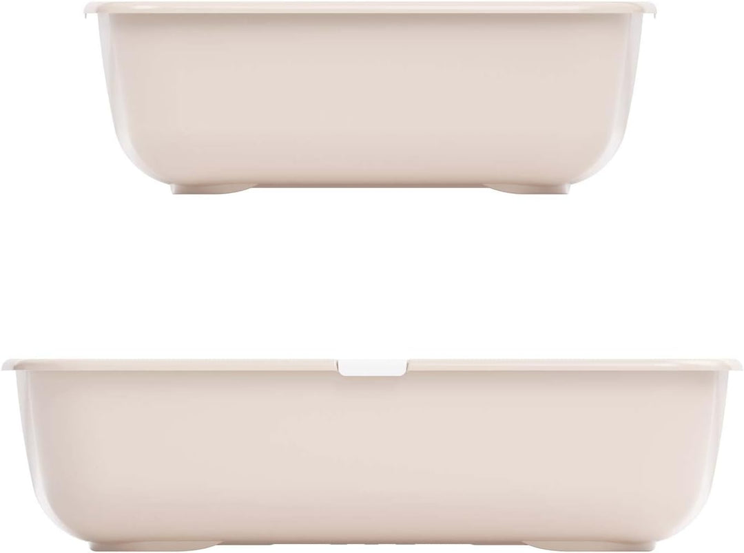 Schalentoilette Katzentoilette mit Reinigungssieb Katzenklo Gross Beige
