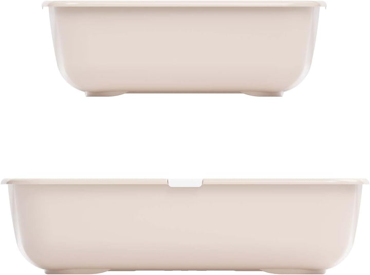 Schalentoilette Katzentoilette mit Reinigungssieb Katzenklo Gross Beige