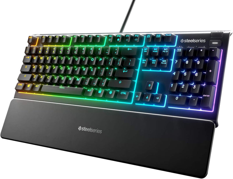 SteelSeries Apex 3 - Gaming Tastatur - 10-Zonen RGB-Beleuchtung - Premium magnetische Handballenaufl