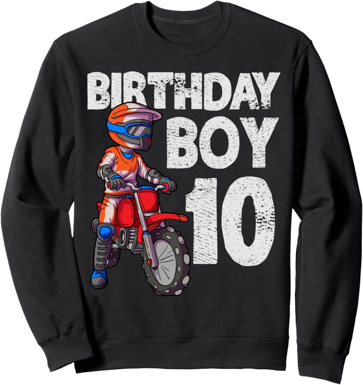 Motocross 10. Geburtstag MX 10 Jahre alt Dirt Bike Geburtsta Sweatshirt