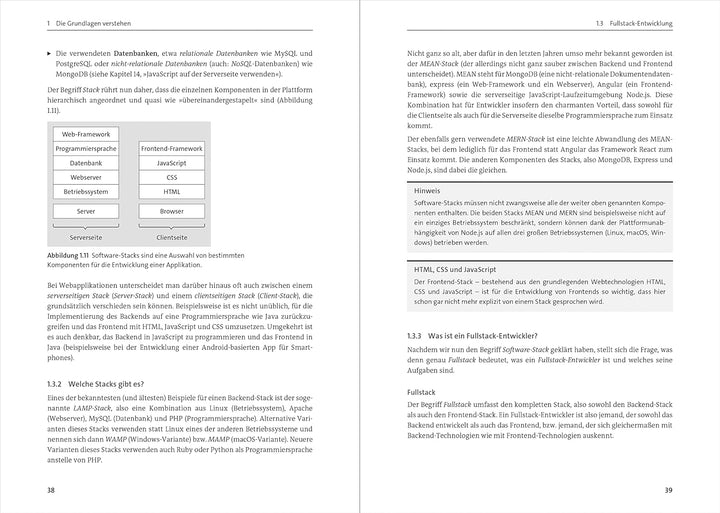 Fullstack-Entwicklung: Das Handbuch für Webentwickler in neuer Auflage. Über 800 Seiten Roadmap, Geb