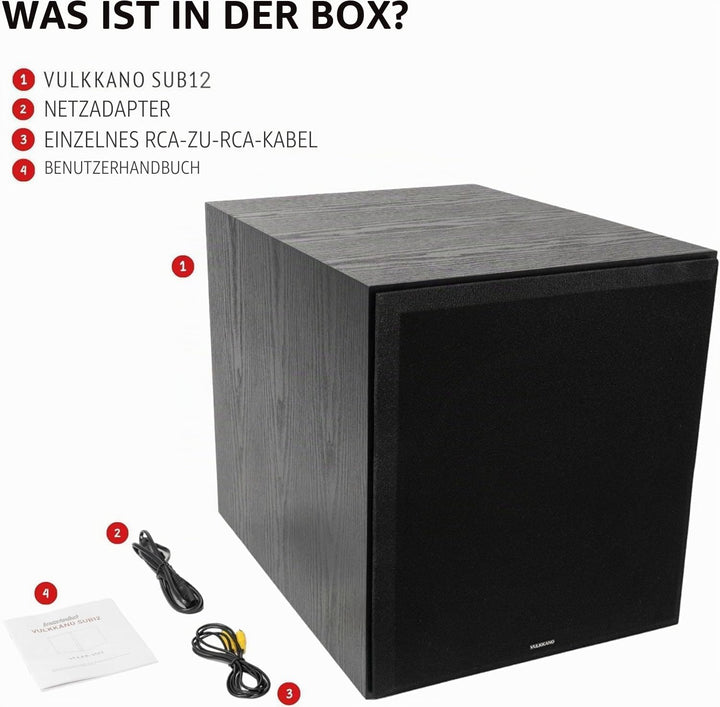 VULKKANO SUB12 Aktiver Subwoofer, 30 Hz - 200 Hz