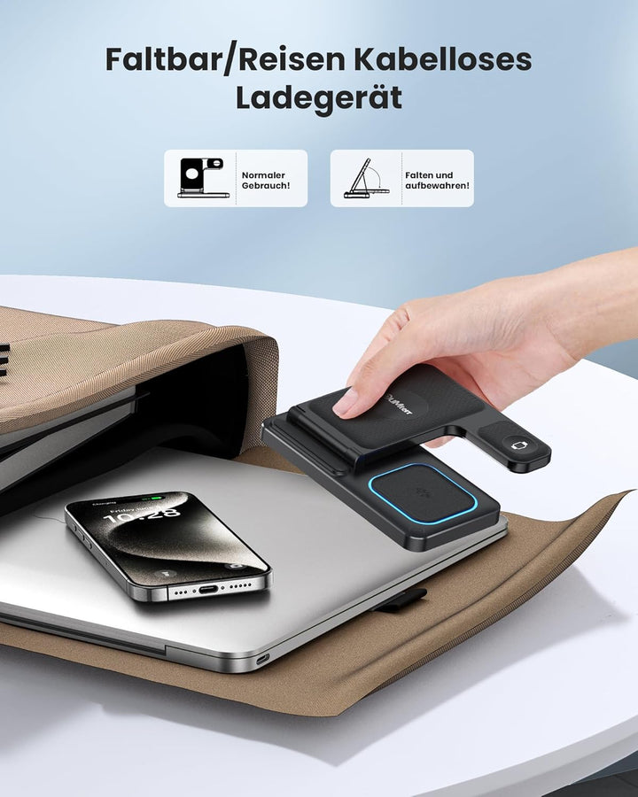DUMTERR 3 in 1 Apple Ladestation für Apple Watch und iPhone iPod, iPhone Ladestation für iPhone 17 1