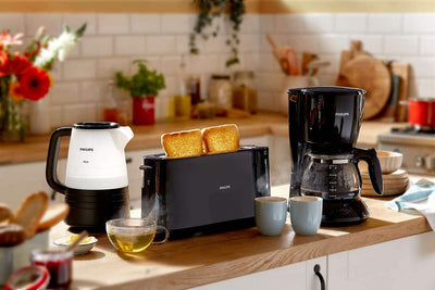Philips Toaster – 2 Toastschlitze, 8 Stufen, Brötchenaufsatz, Auftaufunktion, Liftfunktion, Abschalt