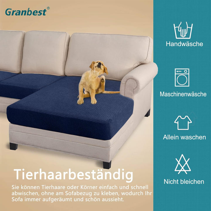 Granbest Premium Wasserabweisend 3 Stück Sektionssofa Sitzkissen Abdeckung Chaise Lounge Sofa Protec