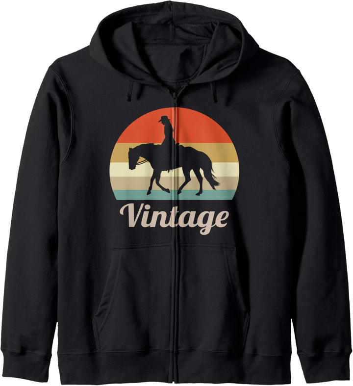 Westernreiten Westernreiterin Reiterin Retro Vintage Style Kapuzenjacke