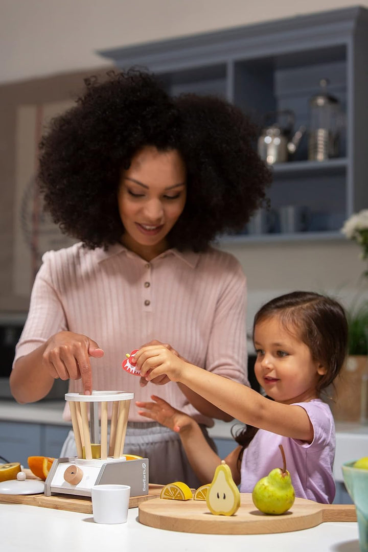 EverEarth Kinder Smoothie Mixer Spielset mit Früchten und Zubehör - Kindermixer Holzspielzeug Set fü