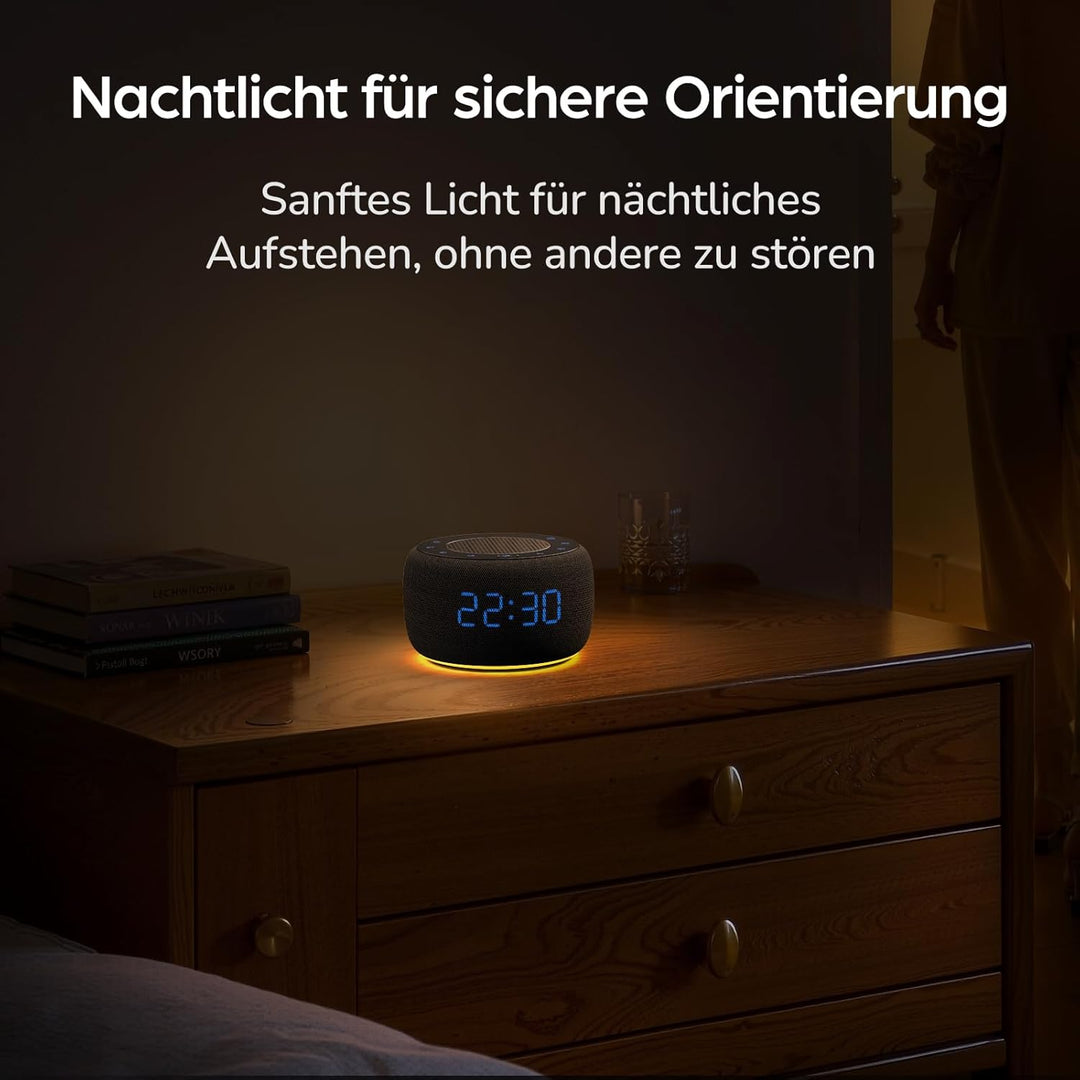 DOUMOSH Radiowecker mit Bluetooth, Wecker Digital mit 0-100% Display Dimmer, Farbige Nachtlicht, Wec