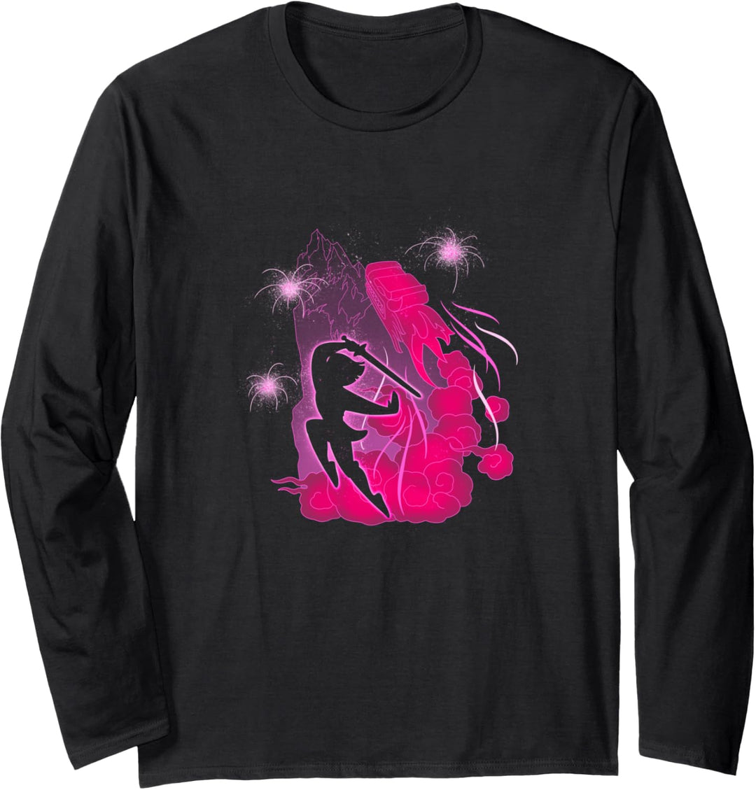 Disney Mulan Firework Glow Silhouette Langarmshirt