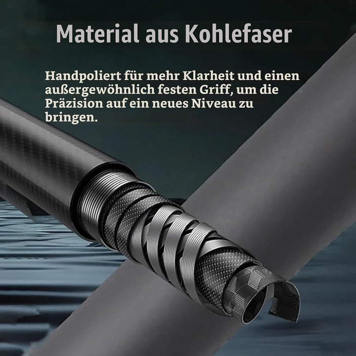 OKHEALING Professional T700 Carbon Fibre Billardqueue, Länge 147 cm, Kopfdurchmesser 12,4 mm, 8 Edel