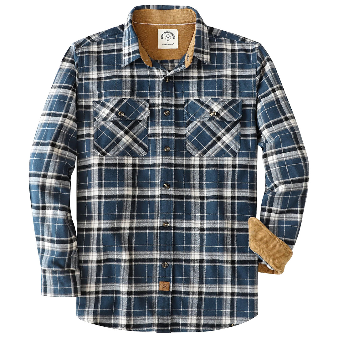 Dubinik® Flanellhemd Herren Button Down Kariert Baumwollhemd Freizeithemd Hemd Herren Langarm mit Zw