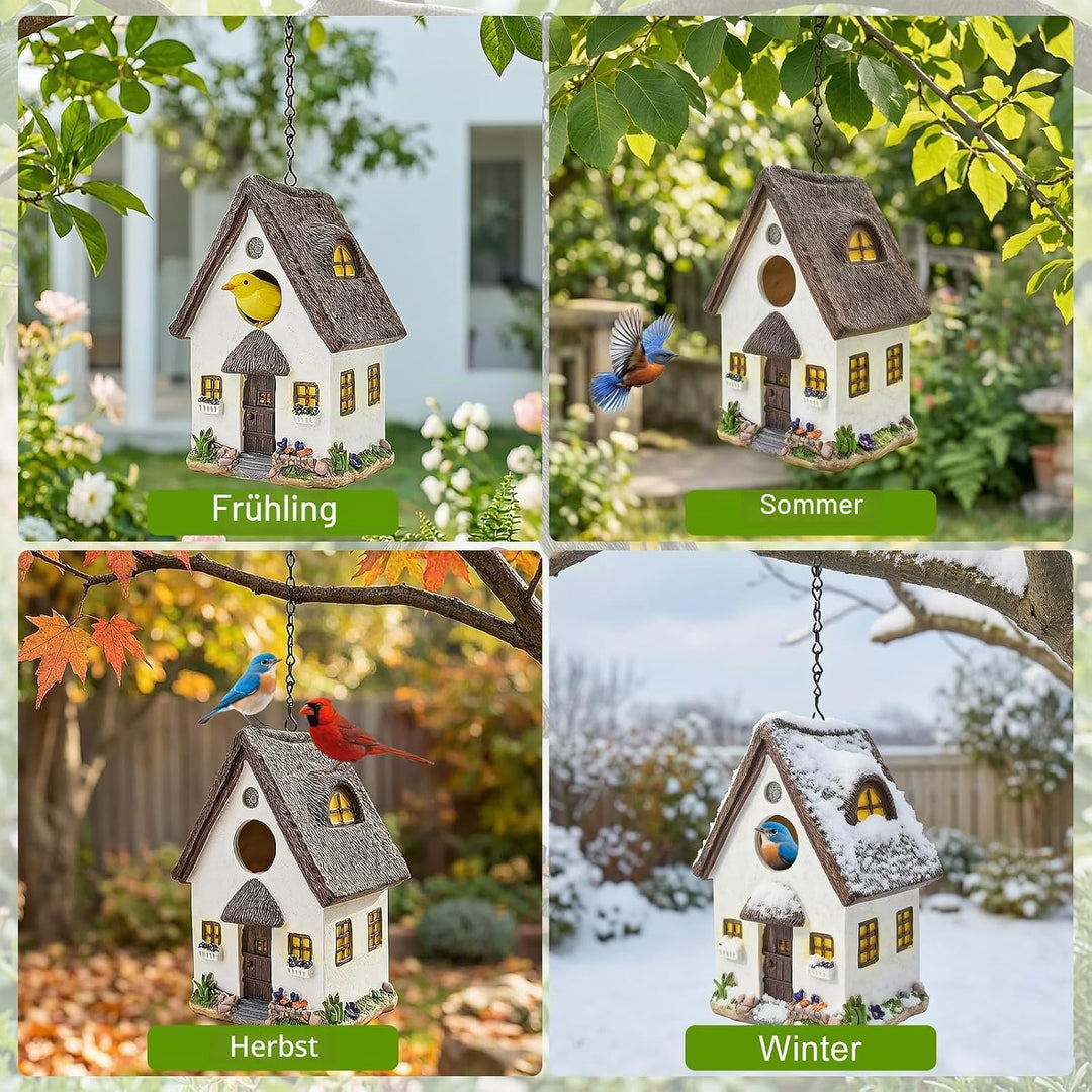 Vogelhaus zum Aufhängen, Wetterfest Nistkasten für Vögel mit 35 mm Einflugloch, Dekoration Vogelhäus