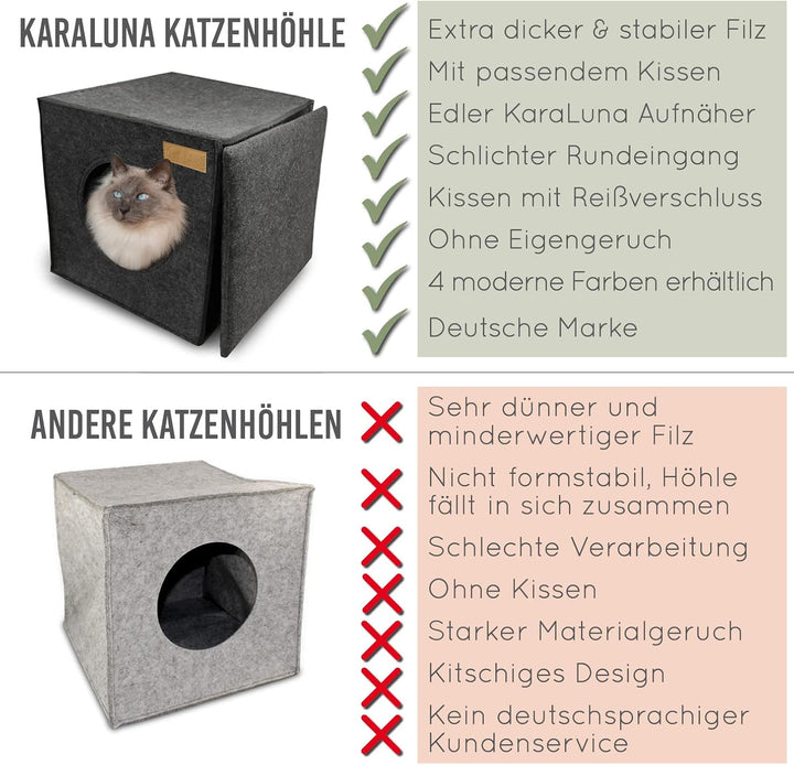 Katzenhöhle Filz fürs Regal z.B. IKEA Kallax oder Expedit I Kuschelhöhle Regal I Katzenhöhle für 2 K