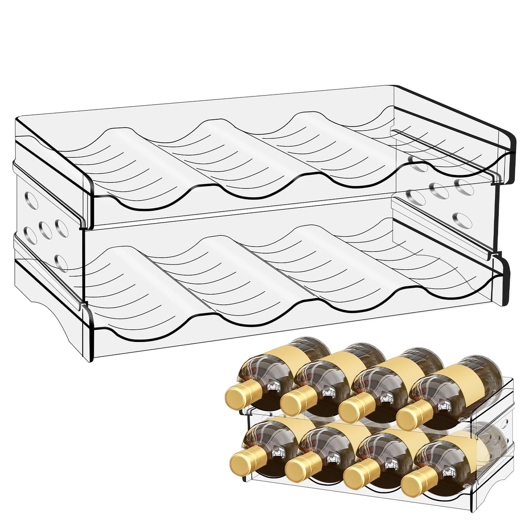 Kühlschrank Organizer Flaschen: 8 Flaschen Stapelbarer Flaschenhalter, Weinflaschen Halter, Weinflas