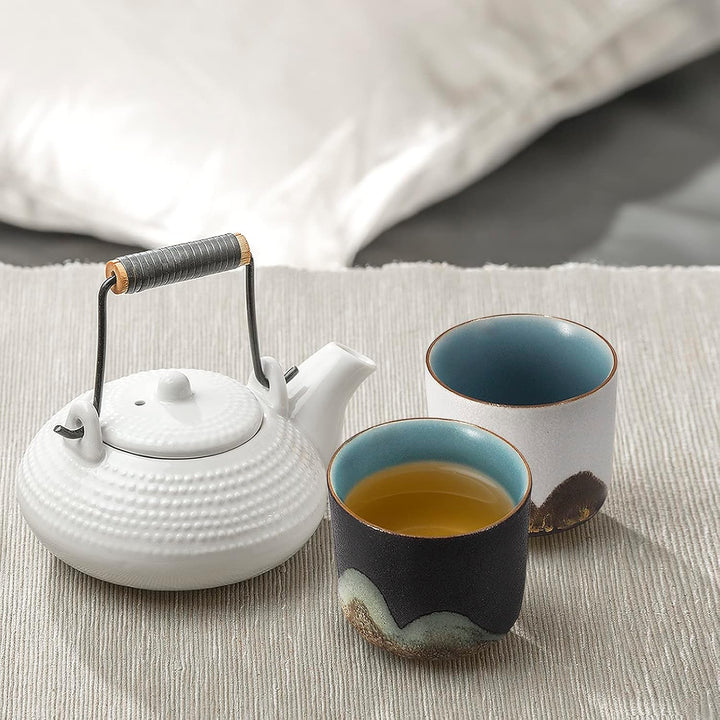 DigiTizerArt Satz von 5 handgezeichnete traditionelle chinesische Keramik Teetasse Teetassen, Pflanz