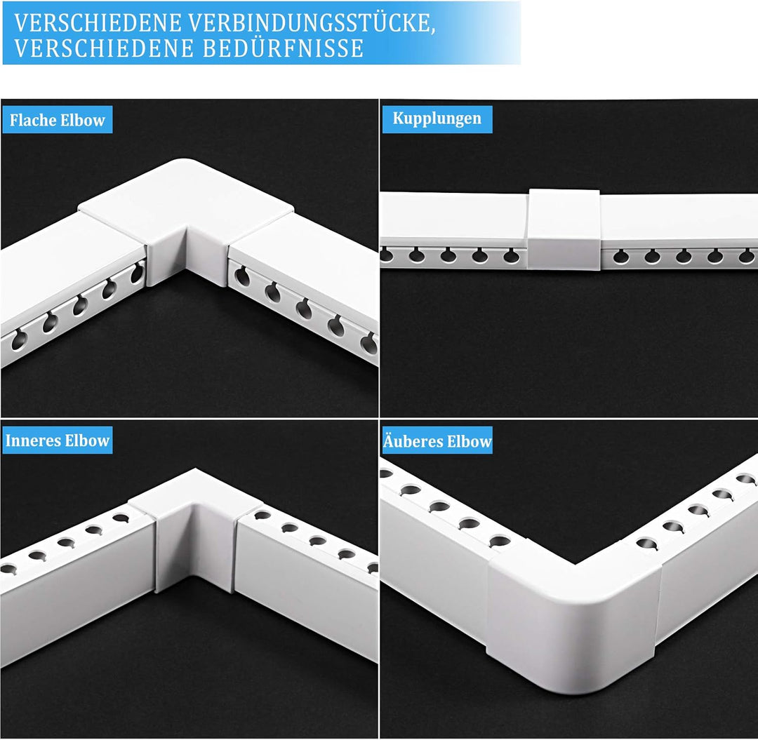 Kabelkanal Selbstklebend, Alritz 9 Stück PVC Kabelabdeckung Kabelmanagement Schreibtisch und TV Kabe