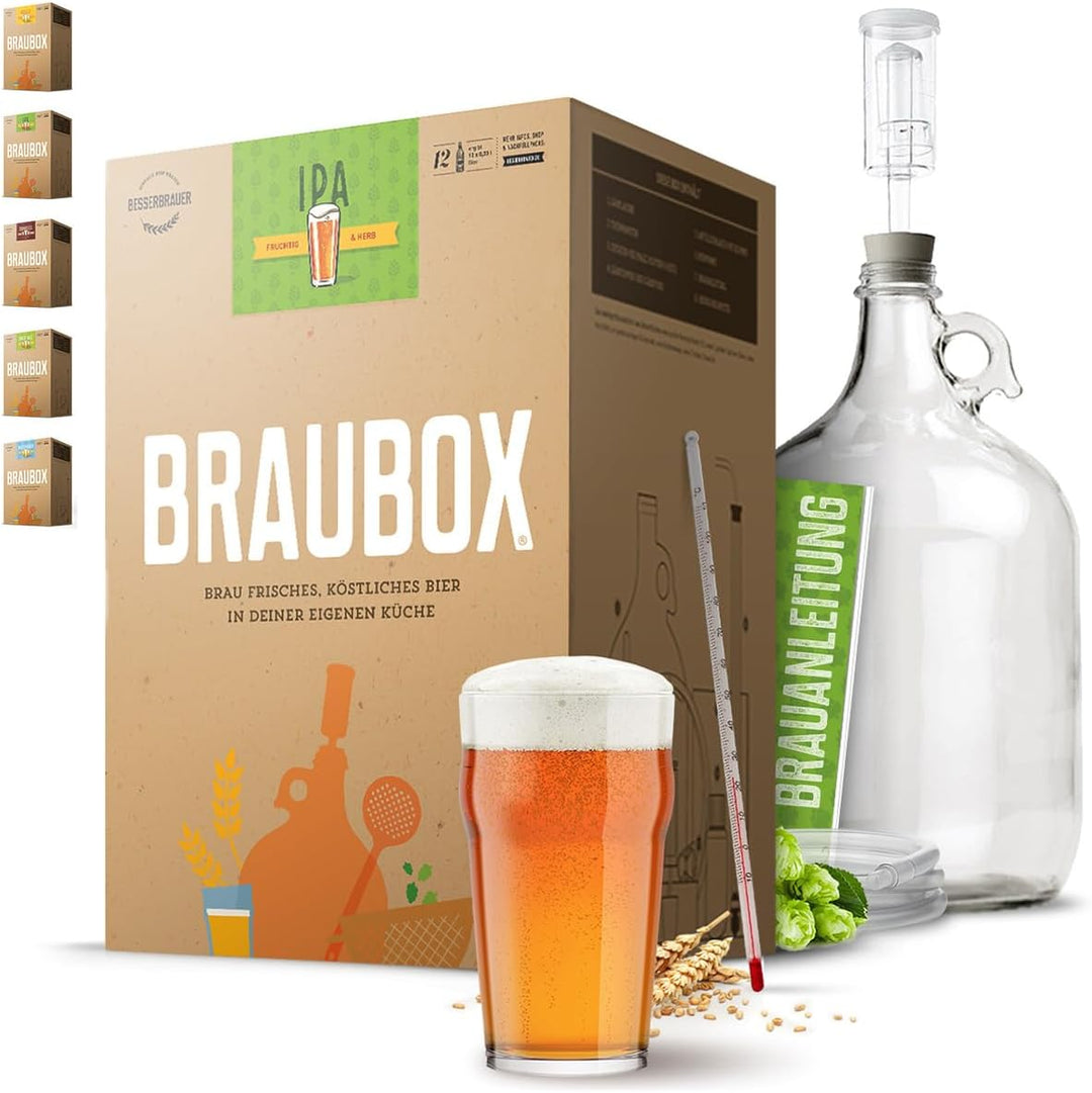Braubox®, Sorte IPA | Bierbrauset für die Küche | mit 5-Liter-Gärflasche | wiederverwendbar | Erfolg