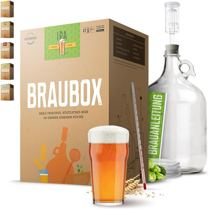 Braubox®, Sorte IPA | Bierbrauset für die Küche | mit 5-Liter-Gärflasche | wiederverwendbar | Erfolg