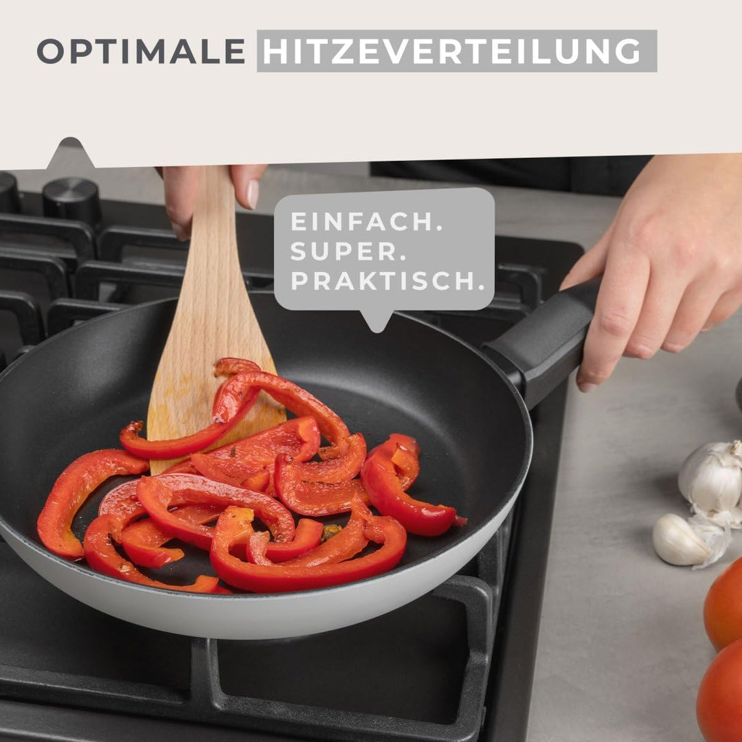 Fackelmann Bratpfanne Balance 24 cm, Antihaft-Pfanne aus 90% recyceltem Aluminium mit ergonomischem