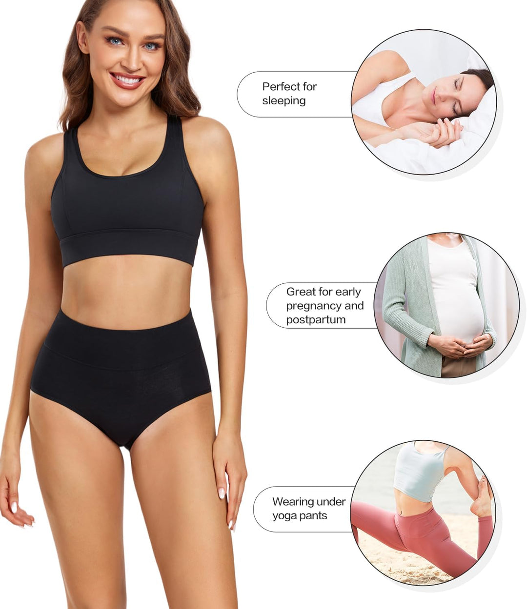 wirarpa Damen Unterhosen Baumwolle Unterwäsche Hohe Taille Slips Hoher Taillenslip für Frauen 5er Pa