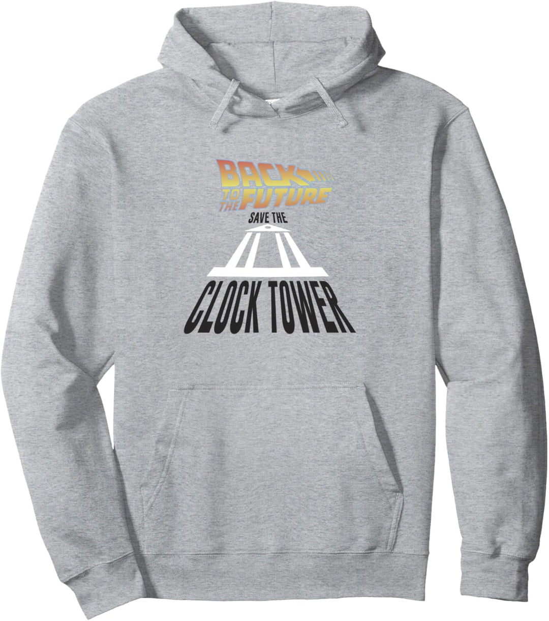 Back To The Future Save The Clock Tower Stretched Logo Pullover Hoodie