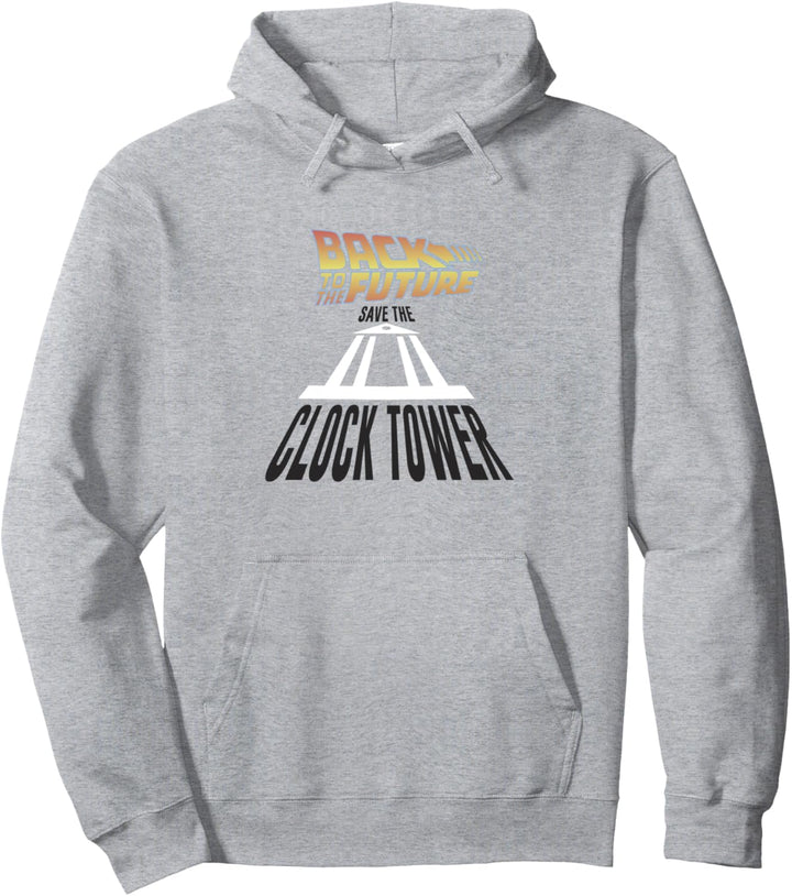 Back To The Future Save The Clock Tower Stretched Logo Pullover Hoodie
