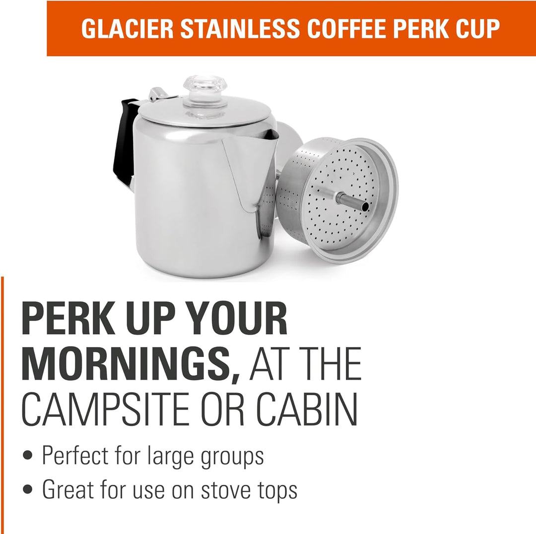 GSI Outdoors Glacier Kaffeekanne aus Edelstahl mit Silikongriff 6 Tassen, 6 Tassen