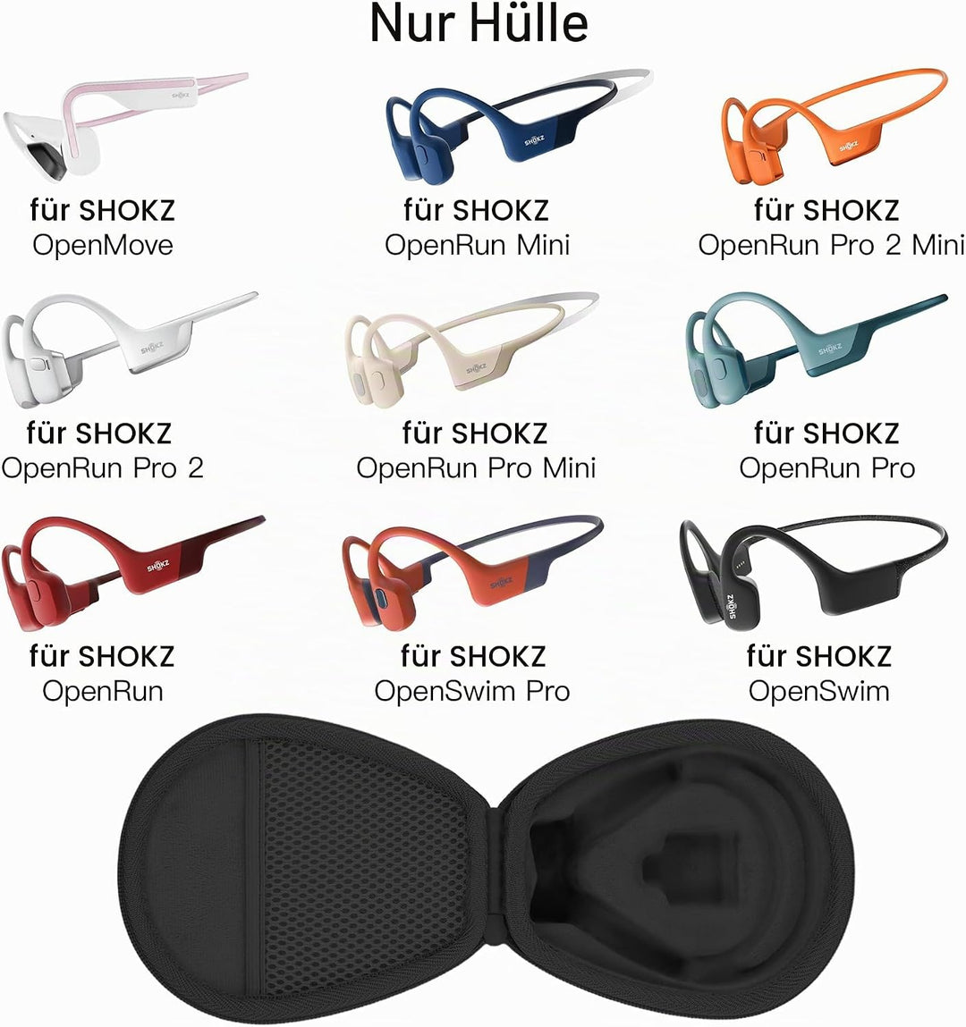 co2CREA für SHOKZ OpenRun Knochenschall Kopfhörer,Schutzhülle Tasche für OpenRun mini/Pro 2 mini/Ope
