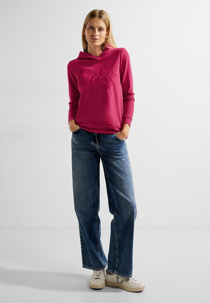 Cecil Damen Langarmshirt Hoodie, Cosy Coral