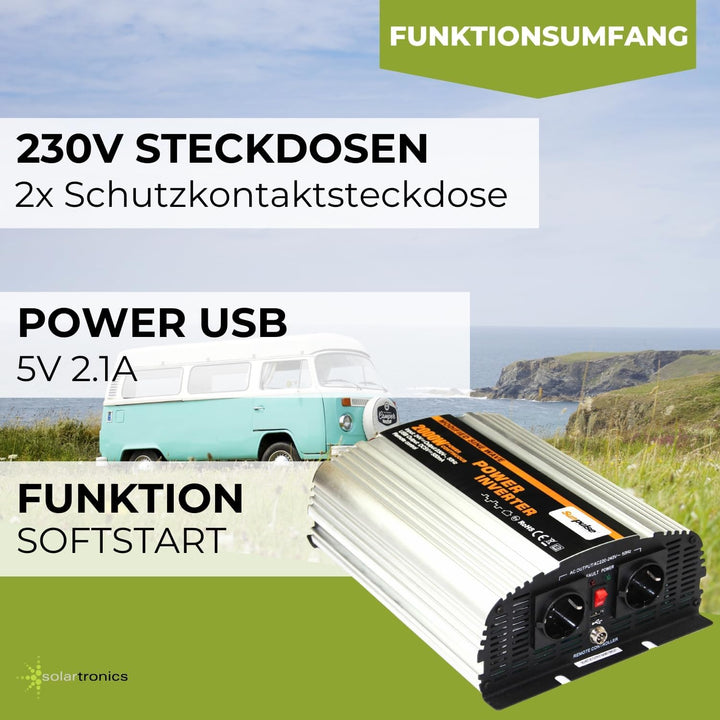 Spannungswandler NS 24V 2000 Watt Inverter Wechselrichter