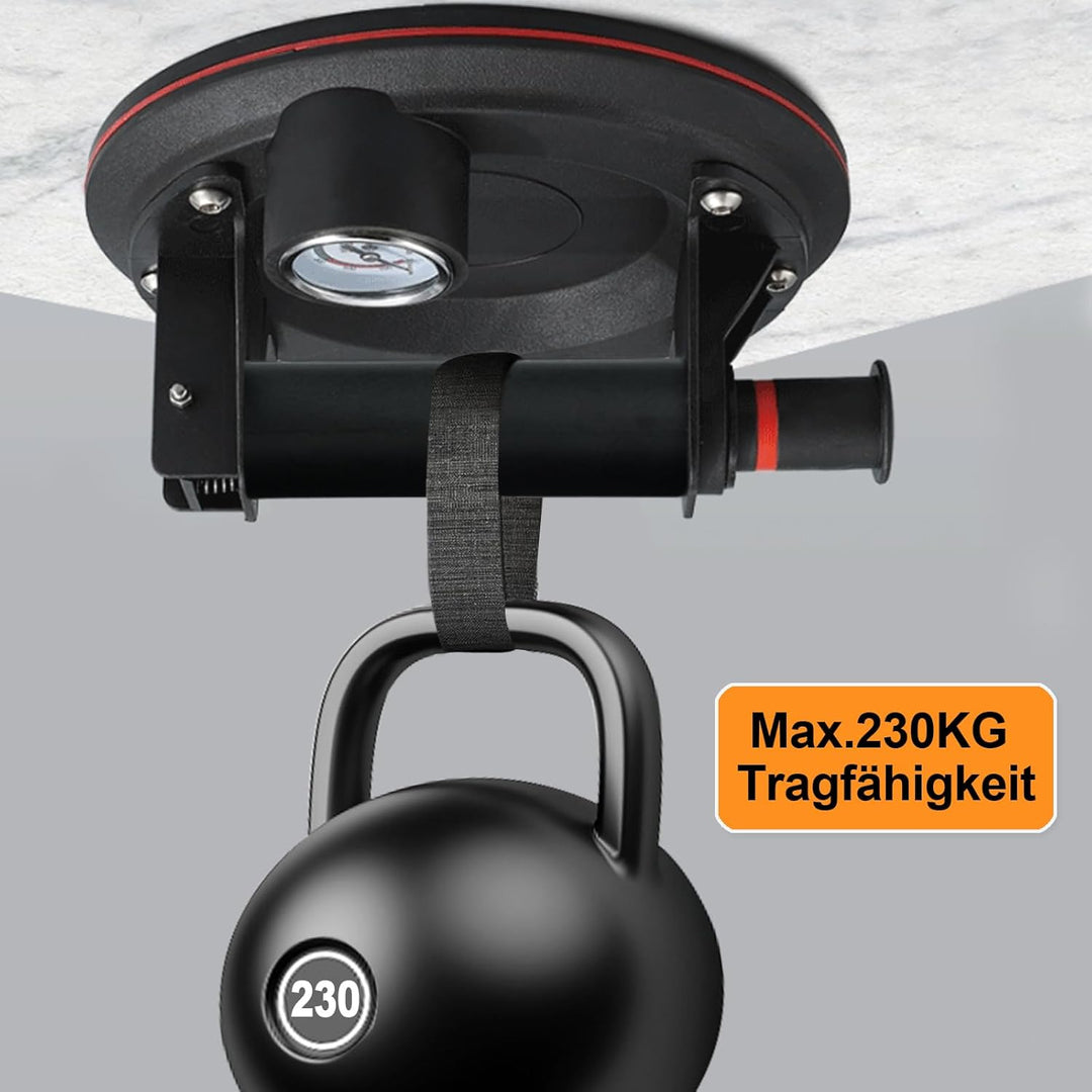 2er-Set 8" Saugheber Glassauger mit Manometer, Fliesenheber Saugheber Max. Tragkraft 230 kg, Saugheb