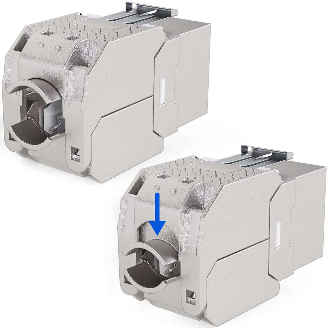 hb-digital 4X Keystone RJ-45 Cat.7 Modul Schneidklemme (LSA) auf RJ45 Buchse STP bis zu 1000MHz 10.0