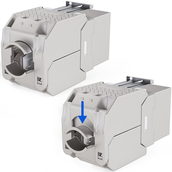 hb-digital 4X Keystone RJ-45 Cat.7 Modul Schneidklemme (LSA) auf RJ45 Buchse STP bis zu 1000MHz 10.0