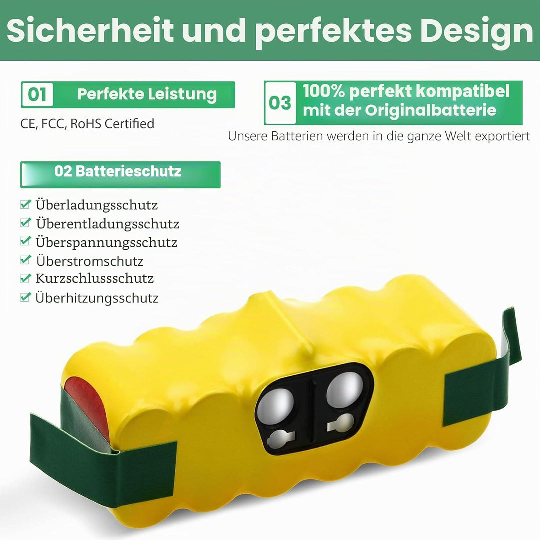 14.4V 4.5Ah Ersatzakku für irobot roomba Akku 4500mAh NI-MH R3 500 600 700 800 Serie Staubsaugerbatt