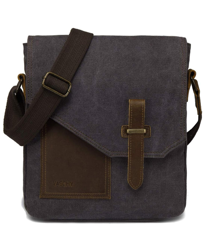 VASCHY Umhängetasche Herren mit RFID-Schutz,Vintage Messenger Bag Herrentasche Schultertasche Kurier